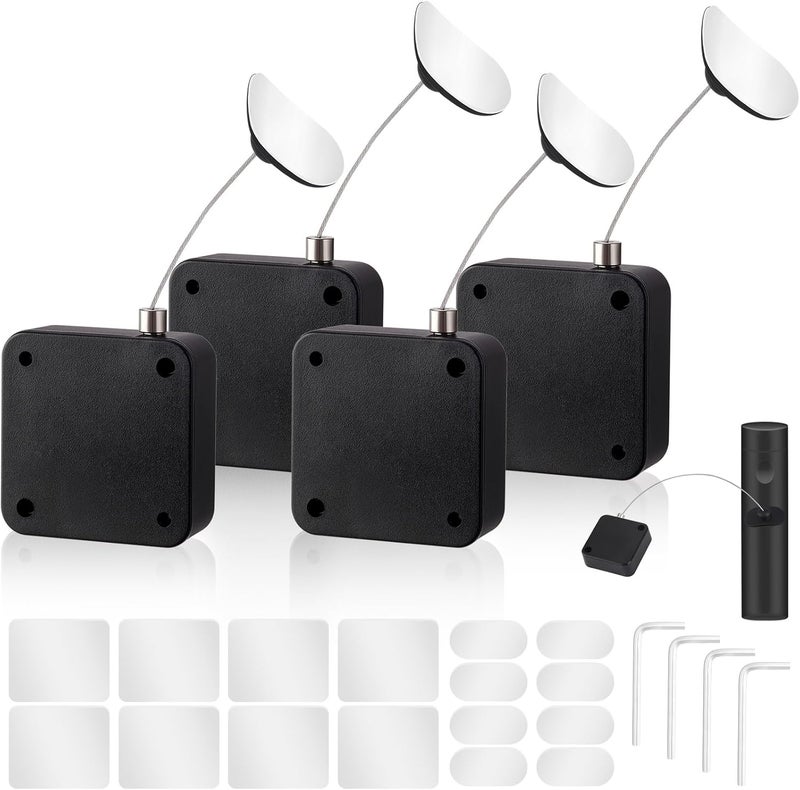 MERDTTES 6.5 Ft Retractable Remote Control Tether Locks, Security Lanyard Lock with Adjustable Leash Length Clasp for TV Remote Control, Tablets Showroom, Gaming Controller (4 PCS) - Image 1